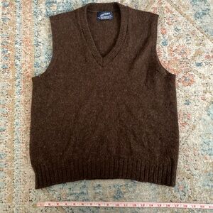 Puritan Brown V Neck Sweater Vest